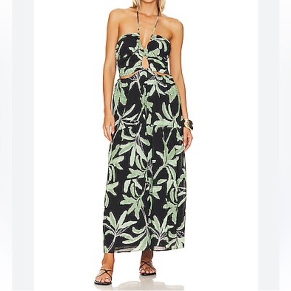 Anthropologie Dresses & Skirts - Seafolly Revolve Palm Paradise Keyhole Halter Neck 100% Cotton gauze Dress L